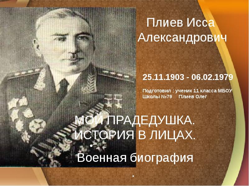 Исса плиев презентация