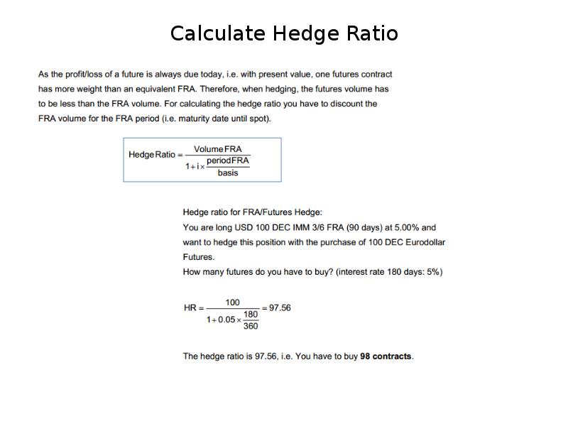 Calculate Hedge Ratio Calculate Hedge Ratio