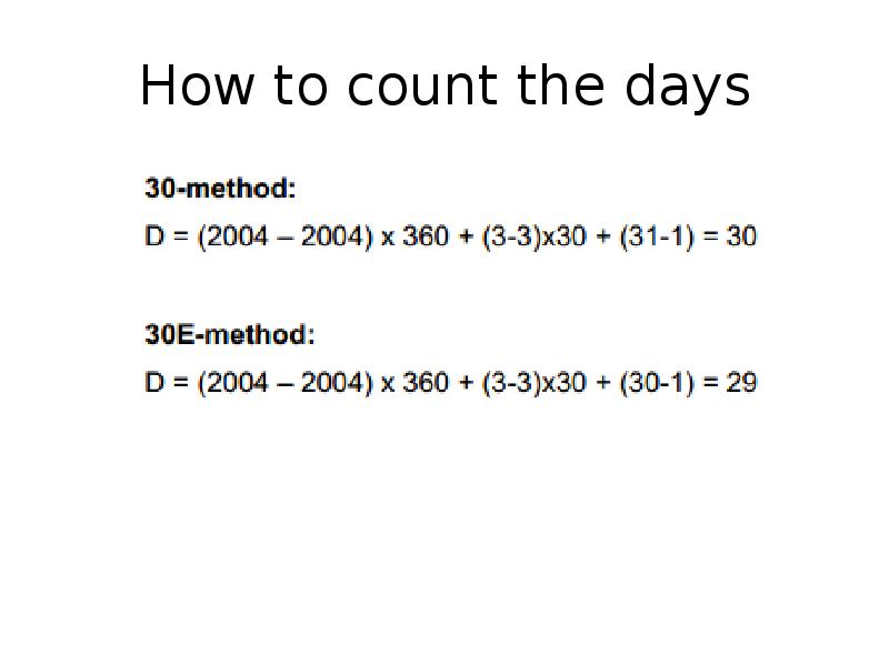 How to count the days How to count the days