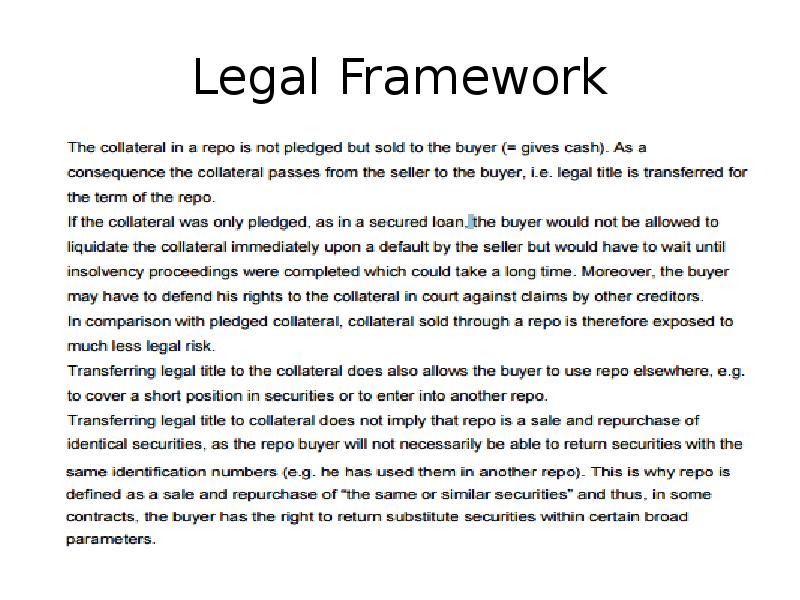 Legal Framework Legal Framework