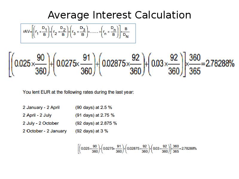 Average Interest Calculation Average Interest Calculation