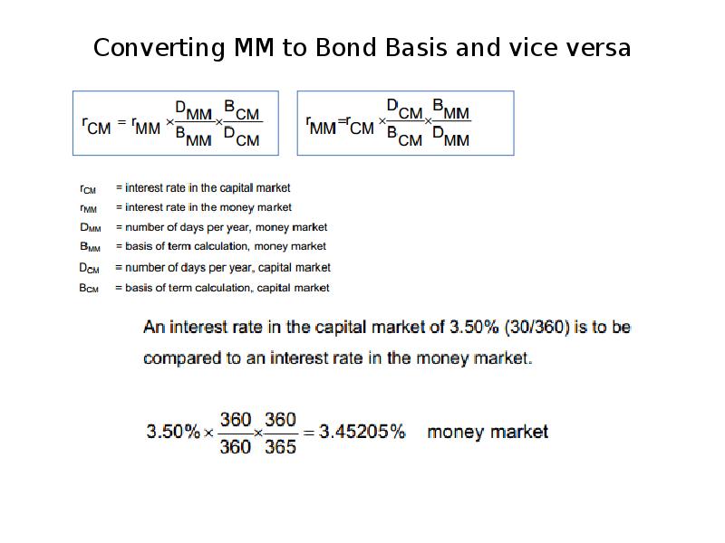Converting MM to Bond Basis and vice versa Converting MM to Bond Basis and vice versa