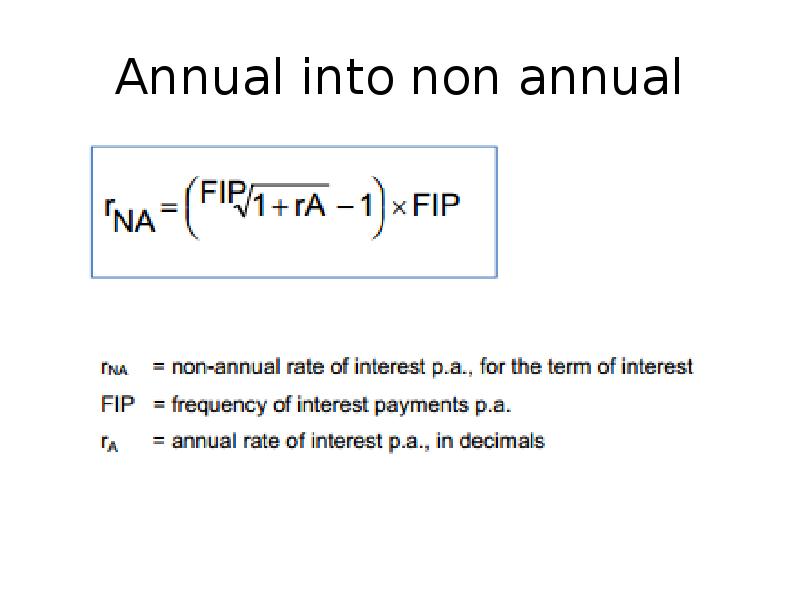 Annual into non annual Annual into non annual