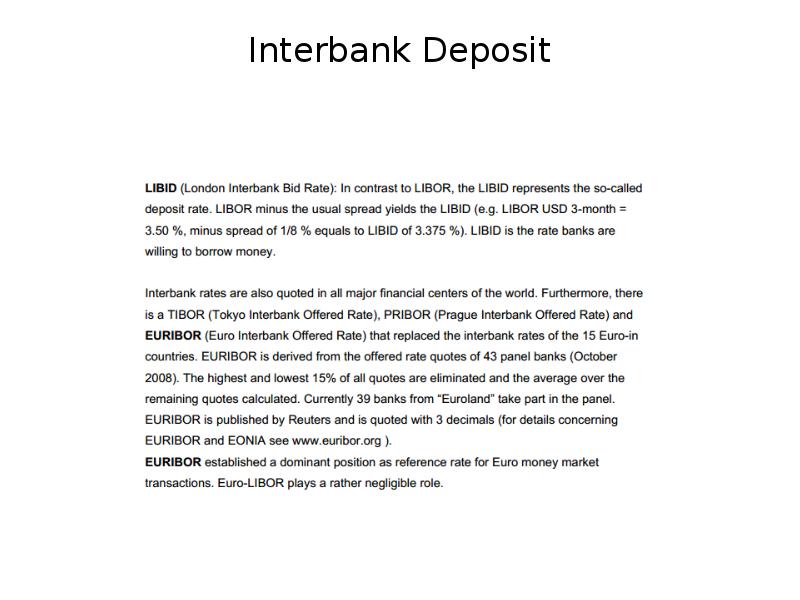 Interbank Deposit Interbank Deposit