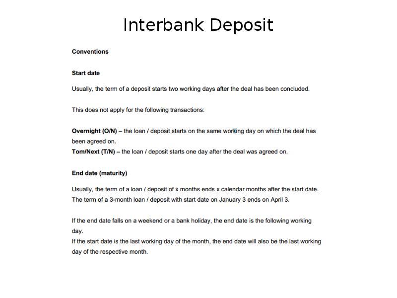 Interbank Deposit Interbank Deposit
