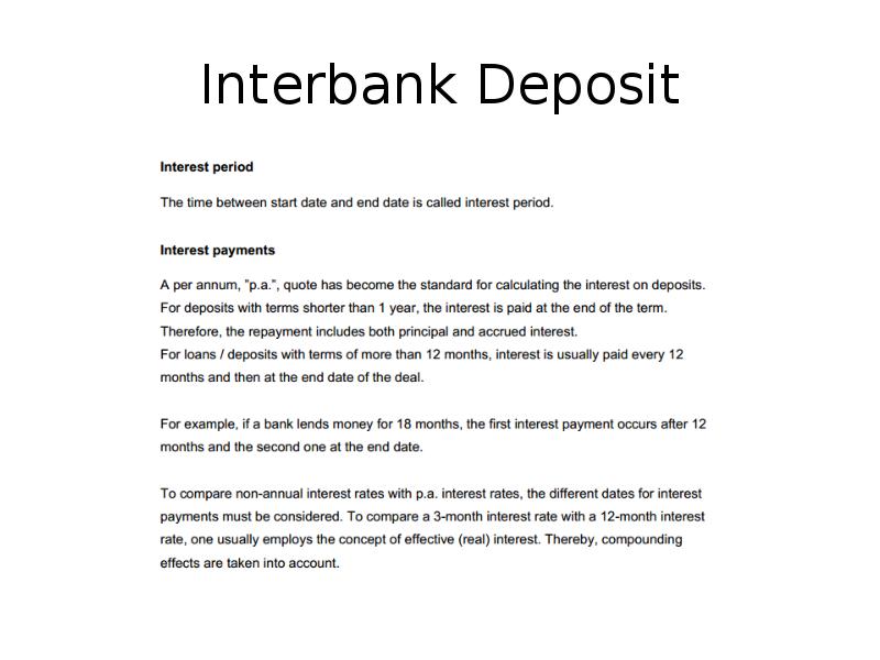 Interbank Deposit Interbank Deposit