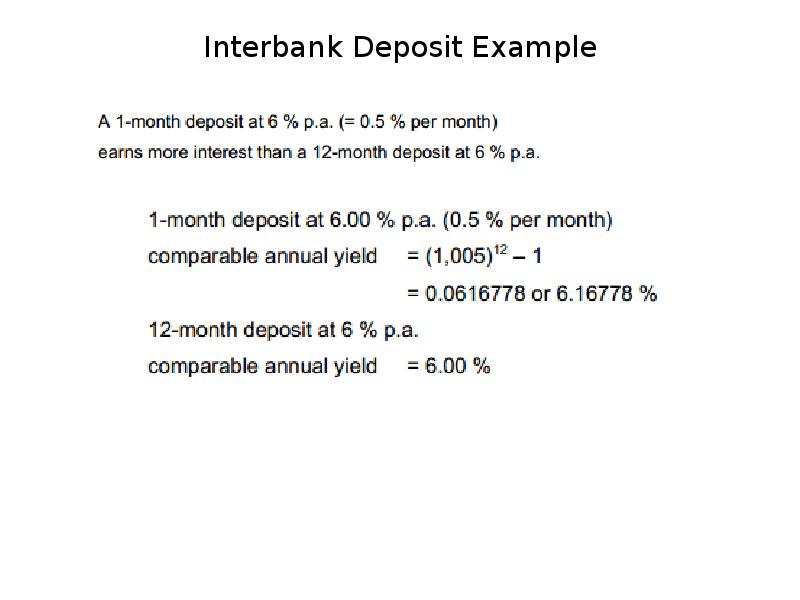 Interbank Deposit Example Interbank Deposit Example