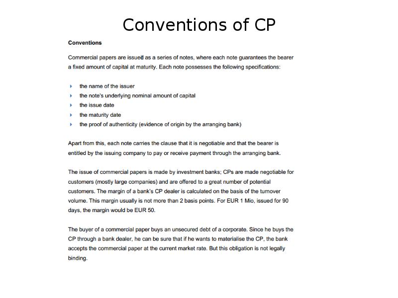 Conventions of CP Conventions of CP