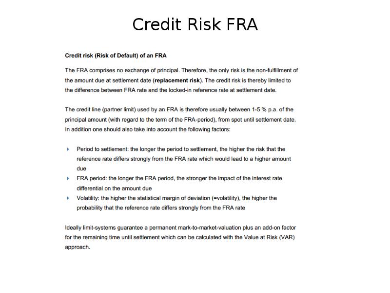 Credit Risk FRA Credit Risk FRA