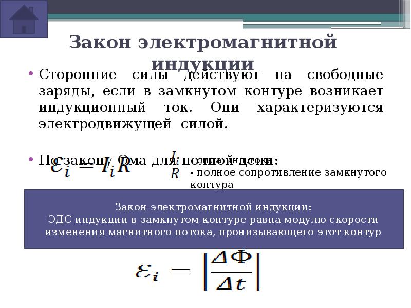 Закон электромагнитной индукции презентация