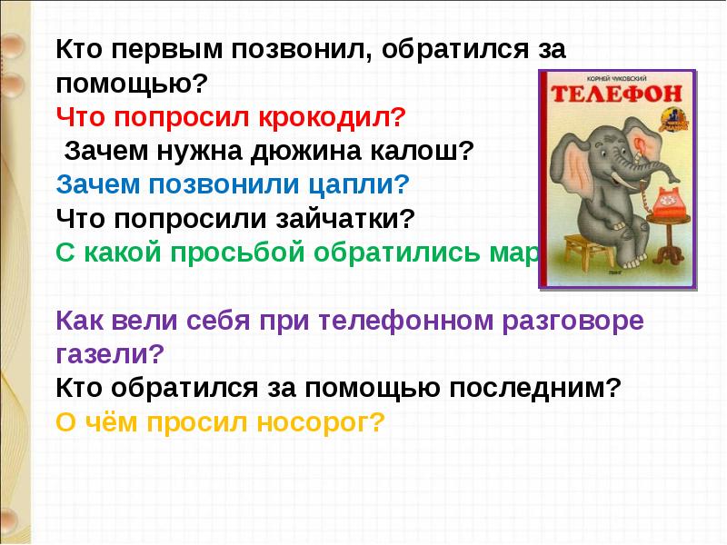 Чуковский телефон конспект урока 1 класс школа россии презентация