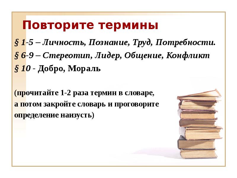 Обществознание 6 класс повторение презентация