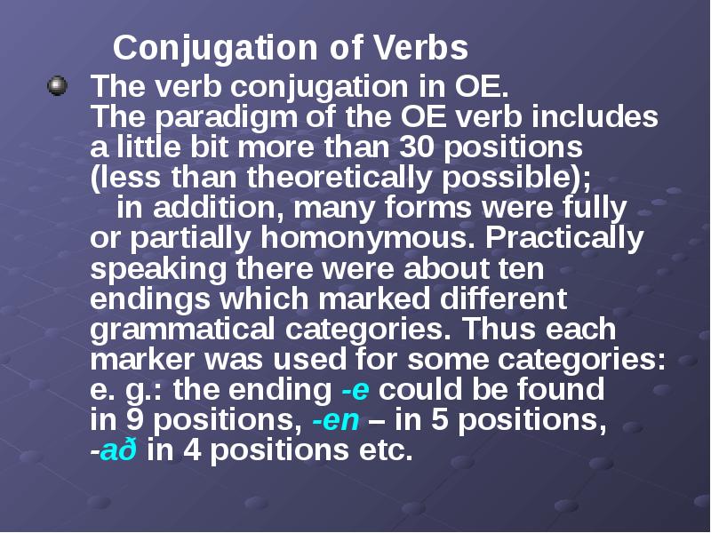 Conjugation of Verbs      Conjugation of Verbs