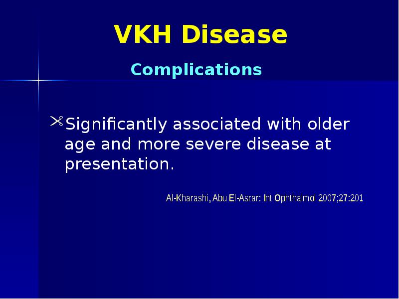 VKH Disease Significantly associated with older age and more severe disease