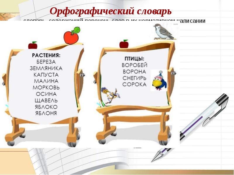 Орфографический словарь картинки для презентации