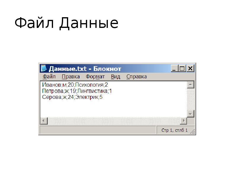Файл Данные