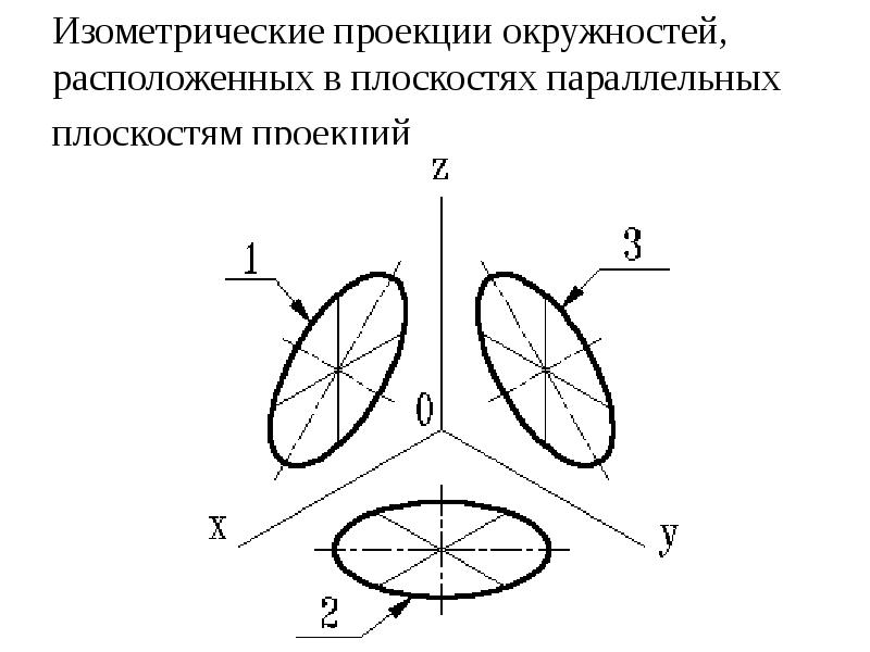 На рисунке представлены оси проекции