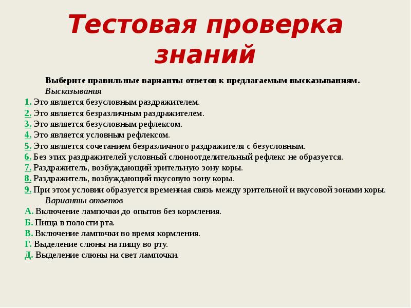 Тестовая проверка