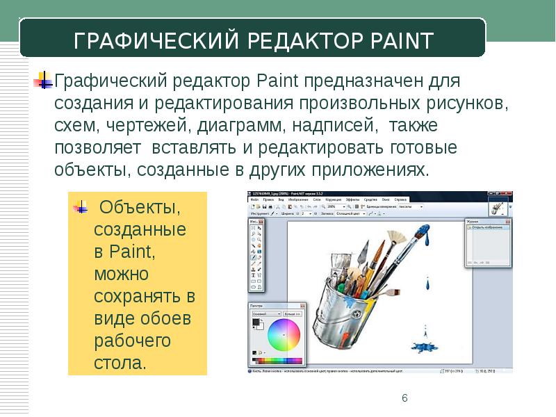 Команды графического редактора paint