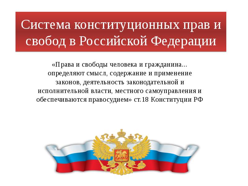 Система конституционных прав и свобод в Российской Федерации «Права и свободы