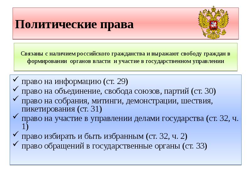 Свобода объединений. Политические права и обязанности. Право на объединение Свобода союзов партий. Система конституционных прав и свобод. Система конституционных прав и обязанностей.