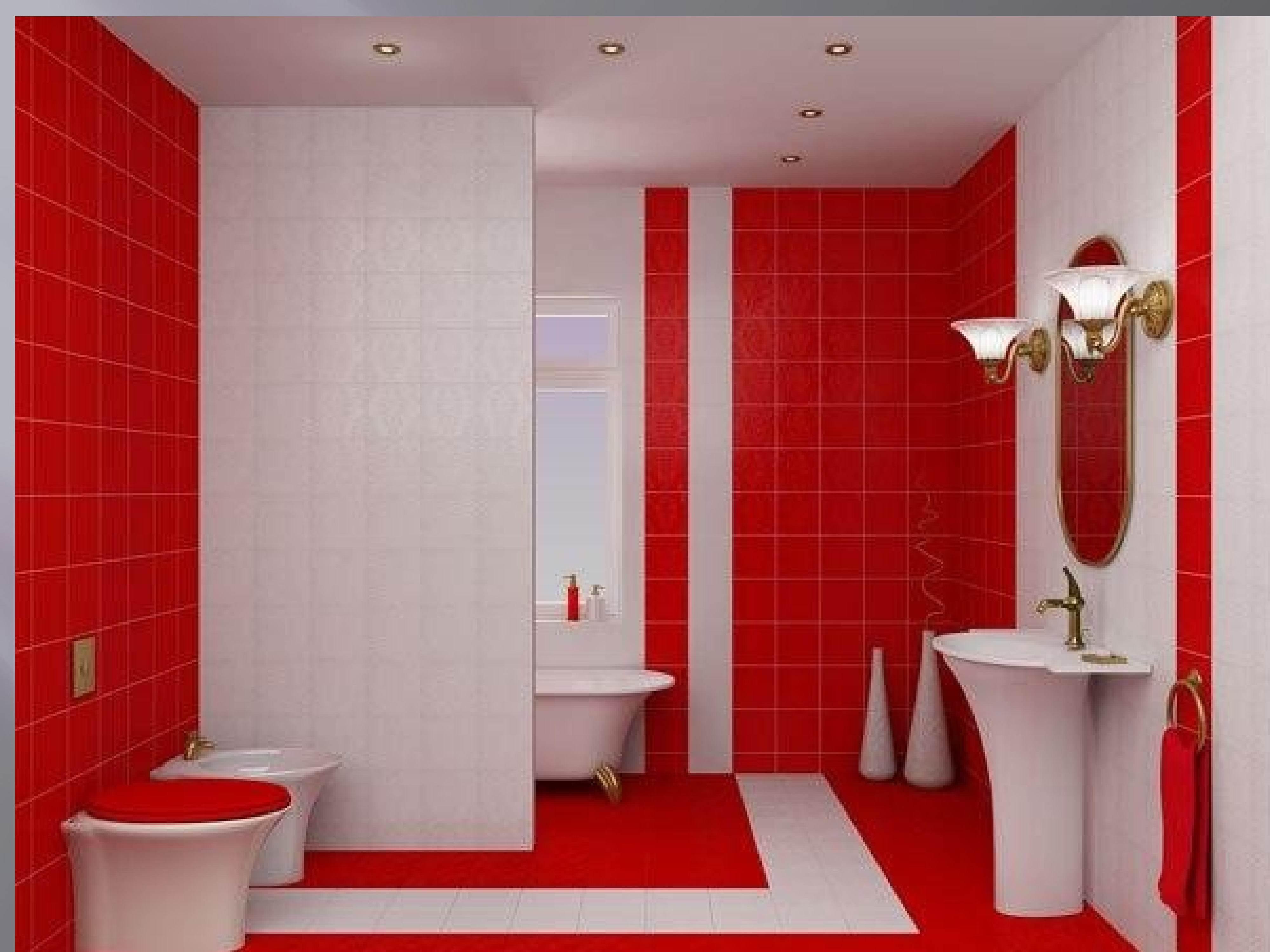 фото бело красной ванной