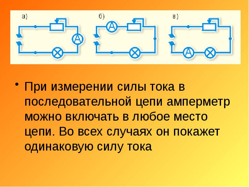 Презентация 8 класс амперметр измерение силы тока