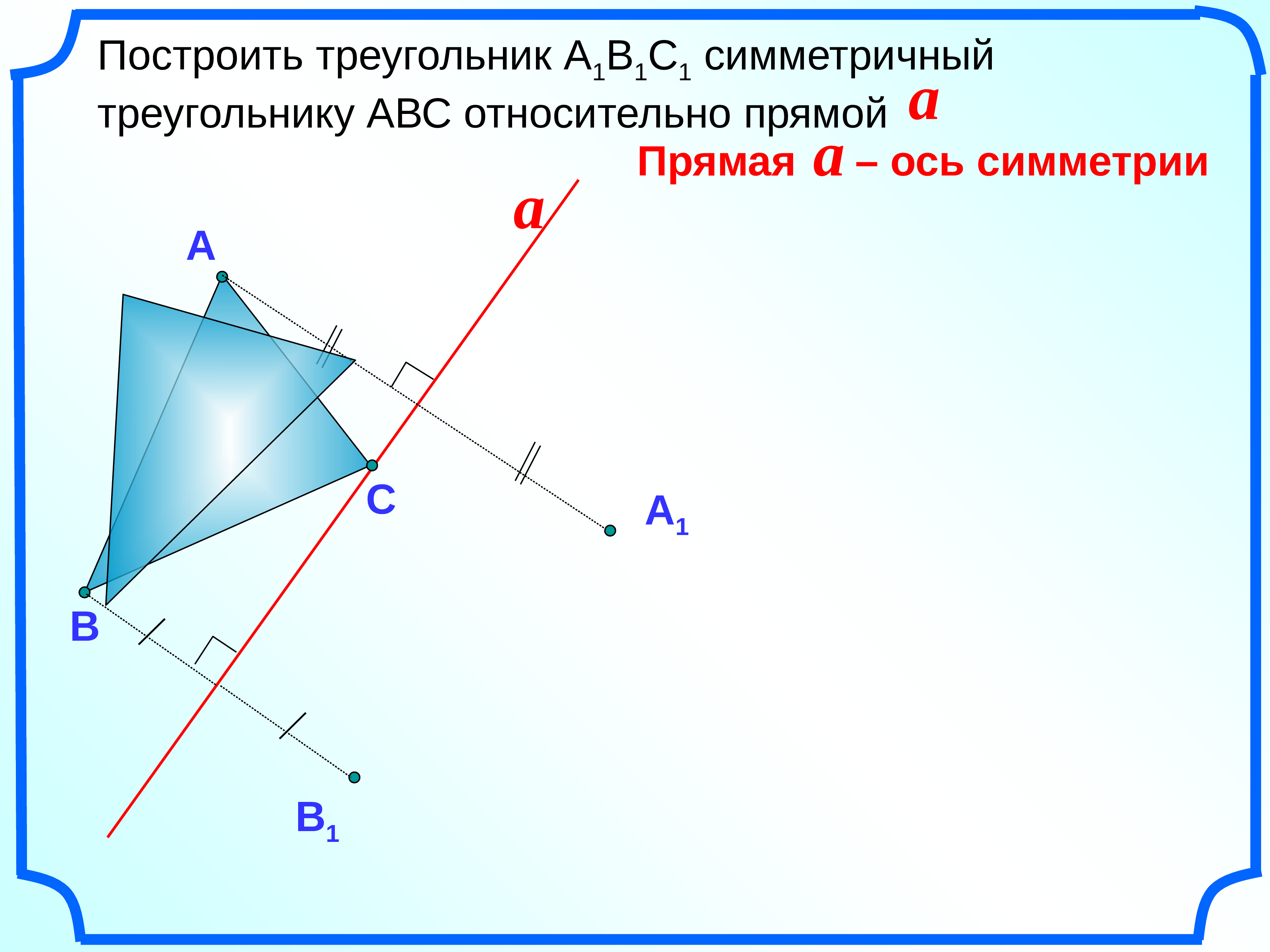 Треугольник, симметричный данному относительно прямой