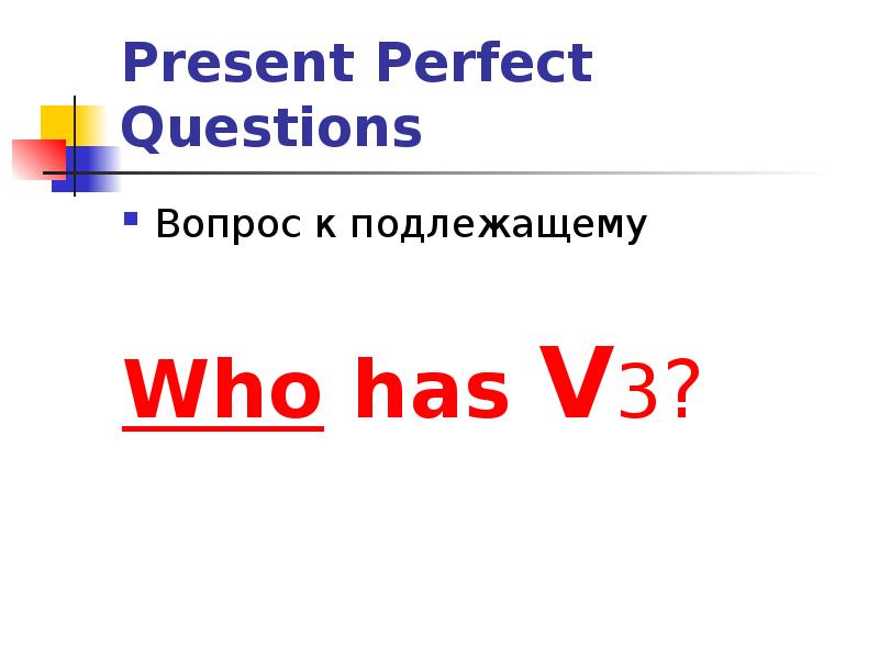 Схема вопроса present perfect