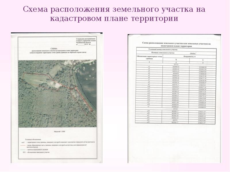 Схема земельного участка на кадастровом плане