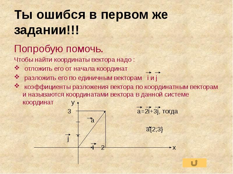 Работа векторы 9 класс