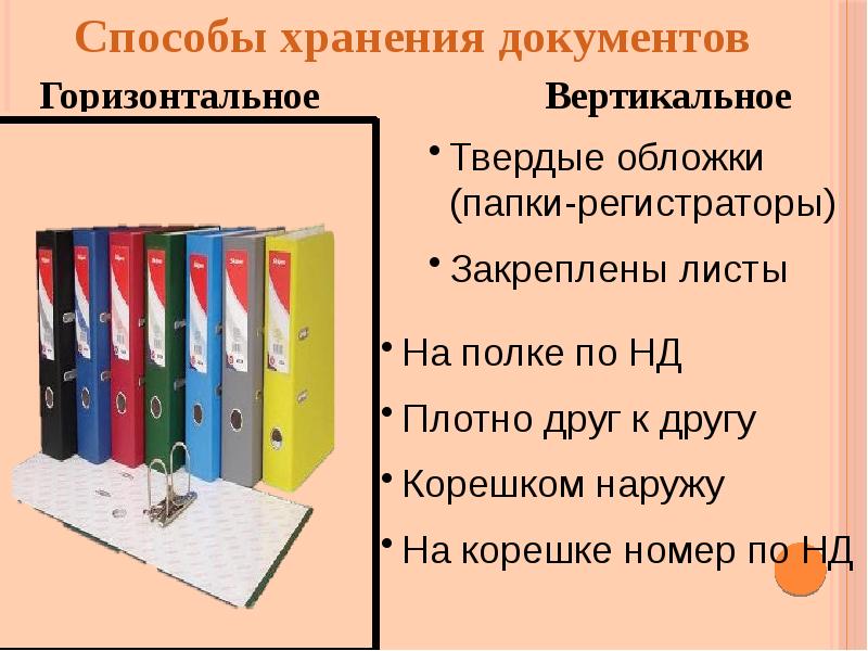 Какие способы хранения. Способы хранения дел. Правила хранения документов. Домашнее хранение документов презентация. 5 Средств хранения документов.