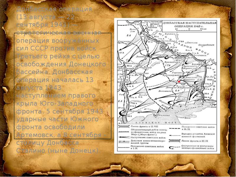 Карта донбасской операции 1943