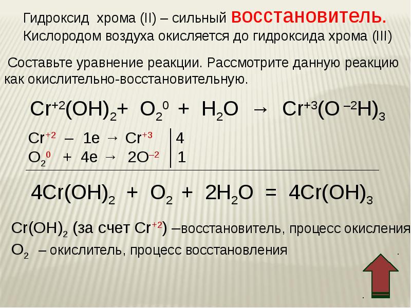 Формула основания гидроксида хрома. Окисление соединений хрома. Хром и кислород. Восстановление хрома реакция. Окисление солей хрома 3.