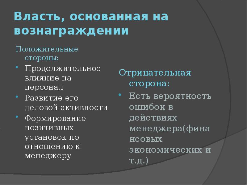 Власть в организации основания власти