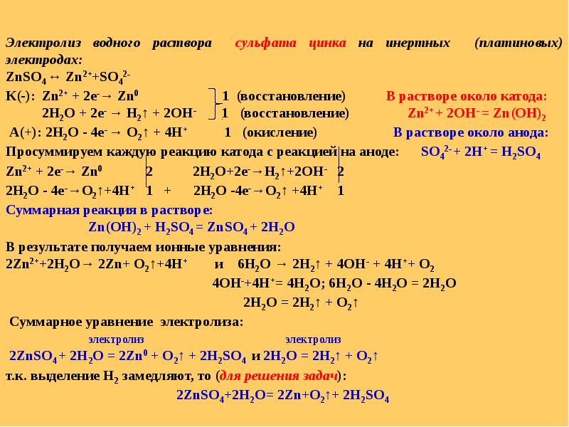 Презентация электролиз 11 класс