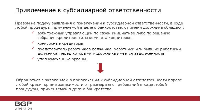 Образец заявления о привлечении к субсидиарной ответственности руководителя