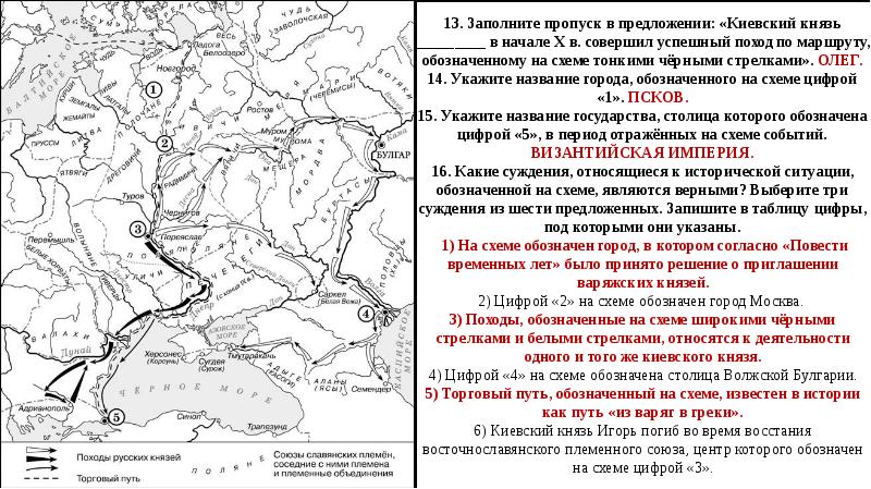 Карта походы святослава егэ история