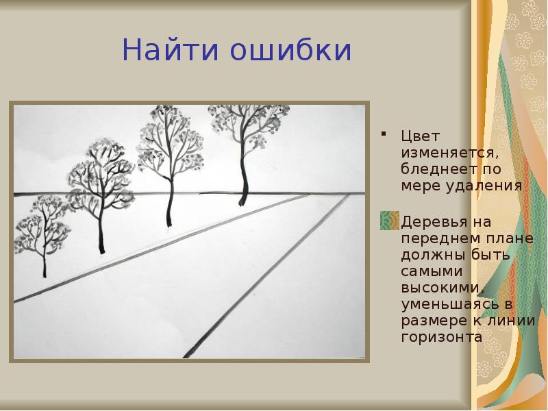 Линейная перспектива презентация по изо 6 класс