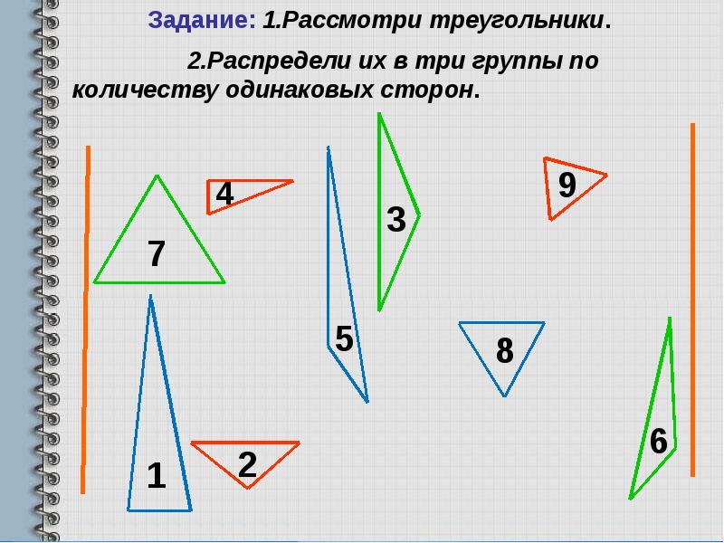 Виды треугольников по углам 3 класс школа россии конспект урока и презентация