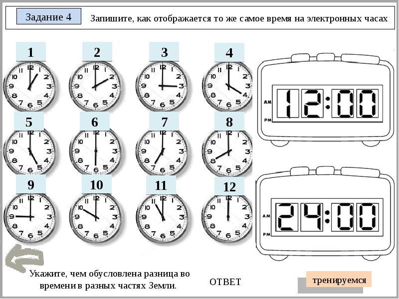 Часы на рисунках отображают время в городах где живут подростки подпишите названия городов под ответ