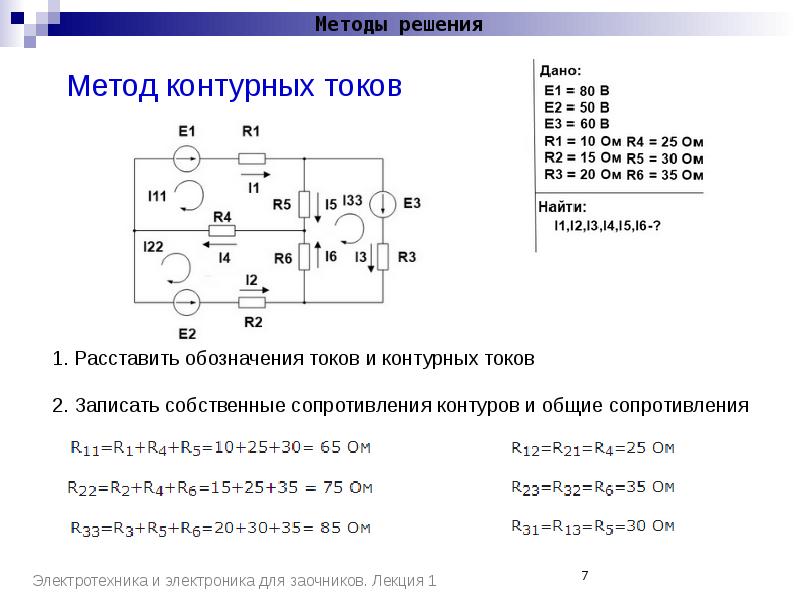 Метод контурных токов