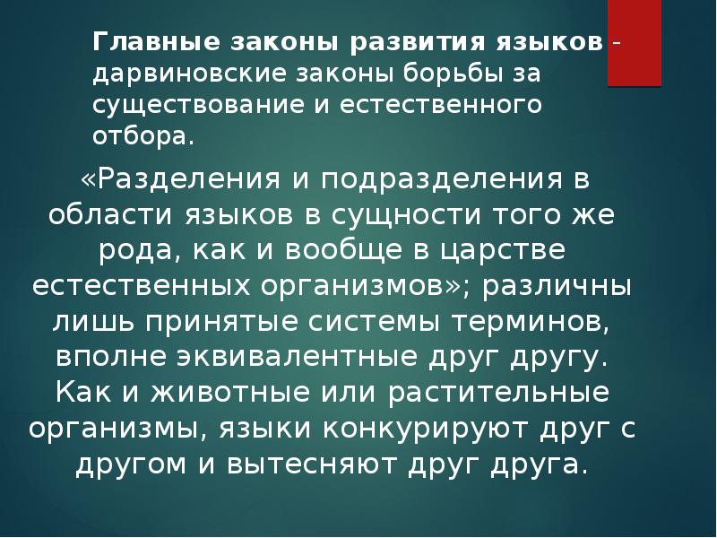 Август шлейхер презентация