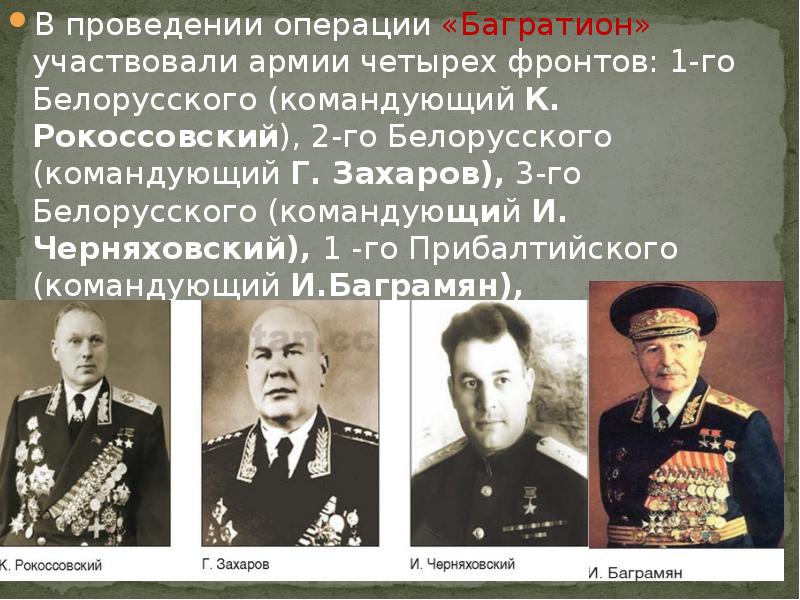 Белорусская операция 1944 презентация