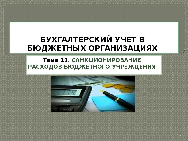 Санкционирование бюджетных учреждений