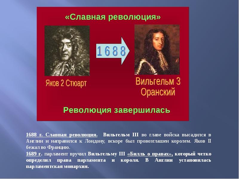 Славная революция 1688 итоги