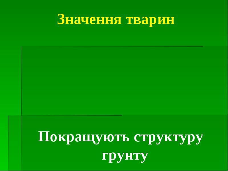Значення тварин Покращують структуру грунту