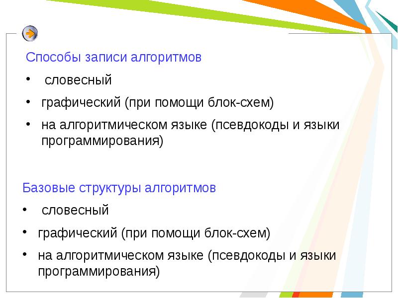 К наиболее полным способам записи алгоритмов относят. Способы записи алгоритмов. Перечень способов записи алгоритмов. Наиболее полный перечень способов записи алгоритмов. Назовите основные способы записи алгоритмов.