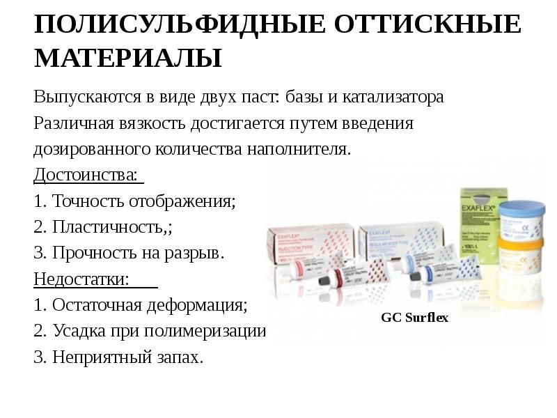 Силиконовые оттискные материалы презентация