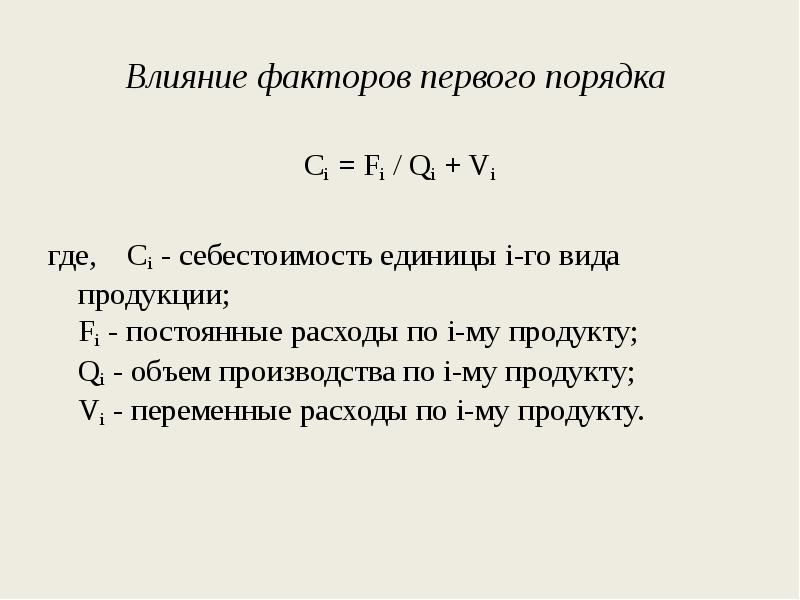 Анализ себестоимости продукции презентация